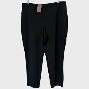 J.Jill Smooth-Fit Classic Slim-Leg Ankle Pants Black Women's Petite Large NEW